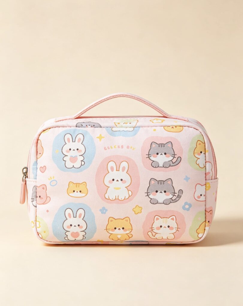 Printed makeup bag
