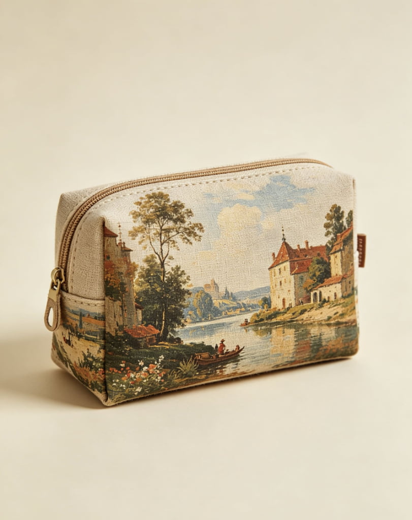Printed makeup bag