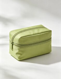 Double-layer zipper makeup bag