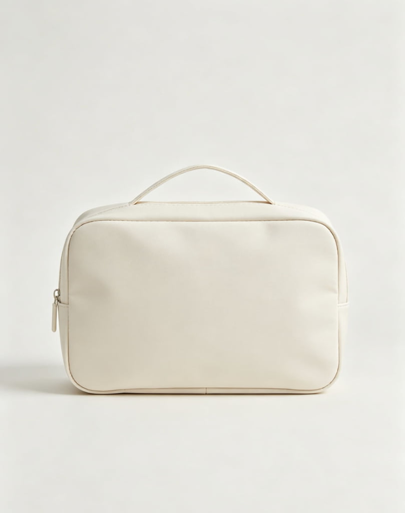 Solid-color toiletry bag