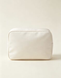 Solid-color makeup bag