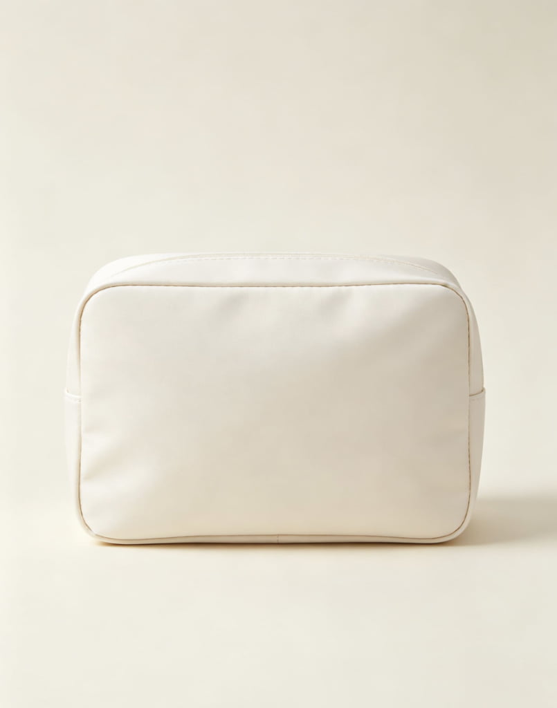 Solid-color makeup bag