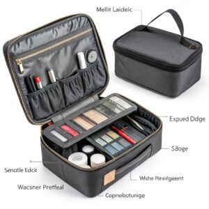 Large-capacity multi-layer makeup bag
