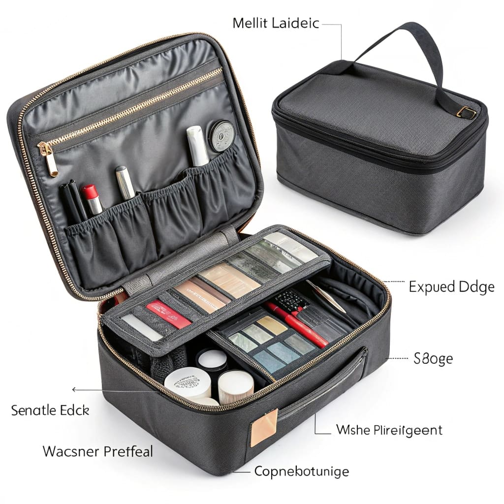 Large-capacity multi-layer makeup bag