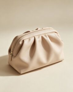 Soft leather makeup bag