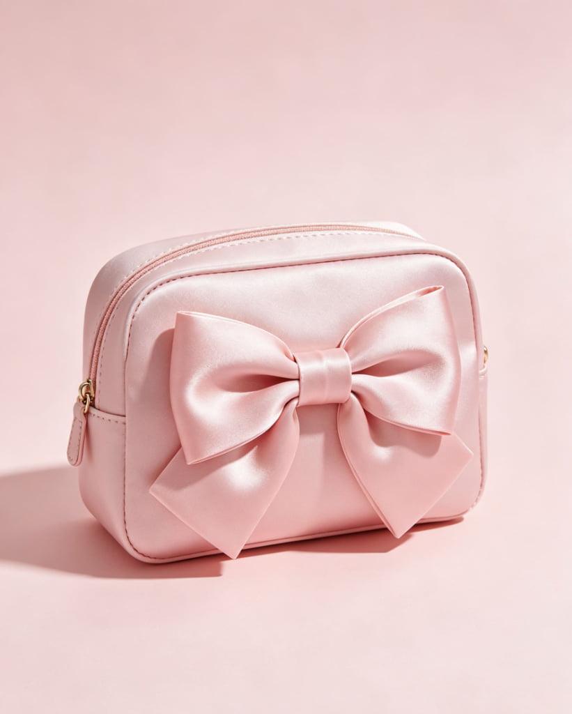 Belted makeup bag